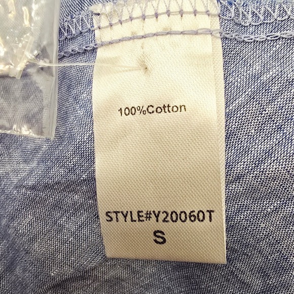 Tuckernuck Chambray Tunic Dress Small Blue Cotton Coastal Grandmillennial Preppy - Picture 5 of 10